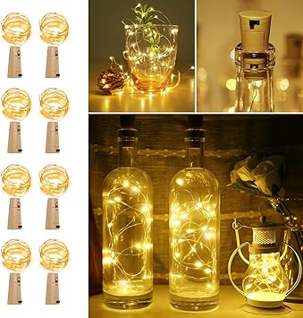 Amazon Co Jp Ledボトルライト 電池式ストリングライト イルミネーションライト 2m led 電球色 防水銅線ワイヤー ハロウィン 飾り付け クリスマス飾り 結婚式 パーティー 装飾ライト クリスマスツリー電飾 おしゃれ 8個パック ボタン電池27個付属 Diy 工具 ガーデン