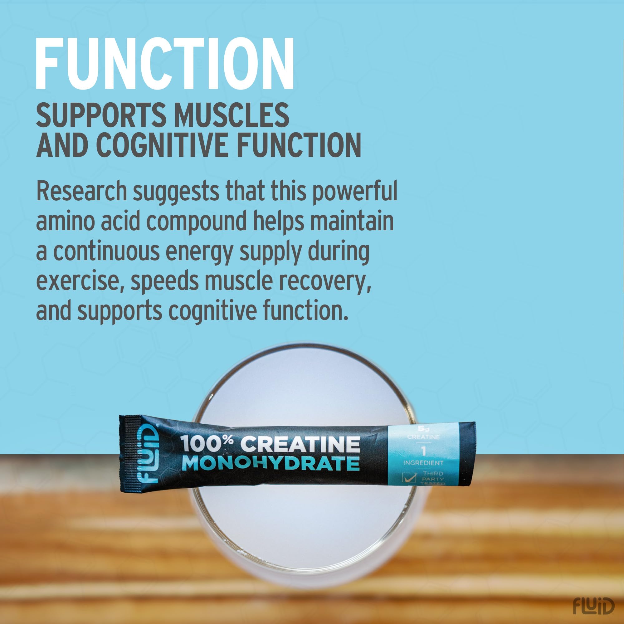 Fluid Creatine - Informed Sport Certified | Ultra-Fine Micronized 100% Creatine Monohydrate Powder | Unflavored | 5g Travel Stick Packs | 30 Servings — Amazon image 4