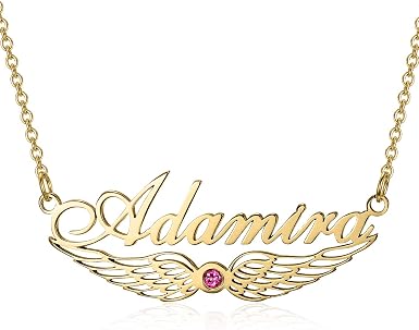 Angel Wing Name Necklace Personalized 