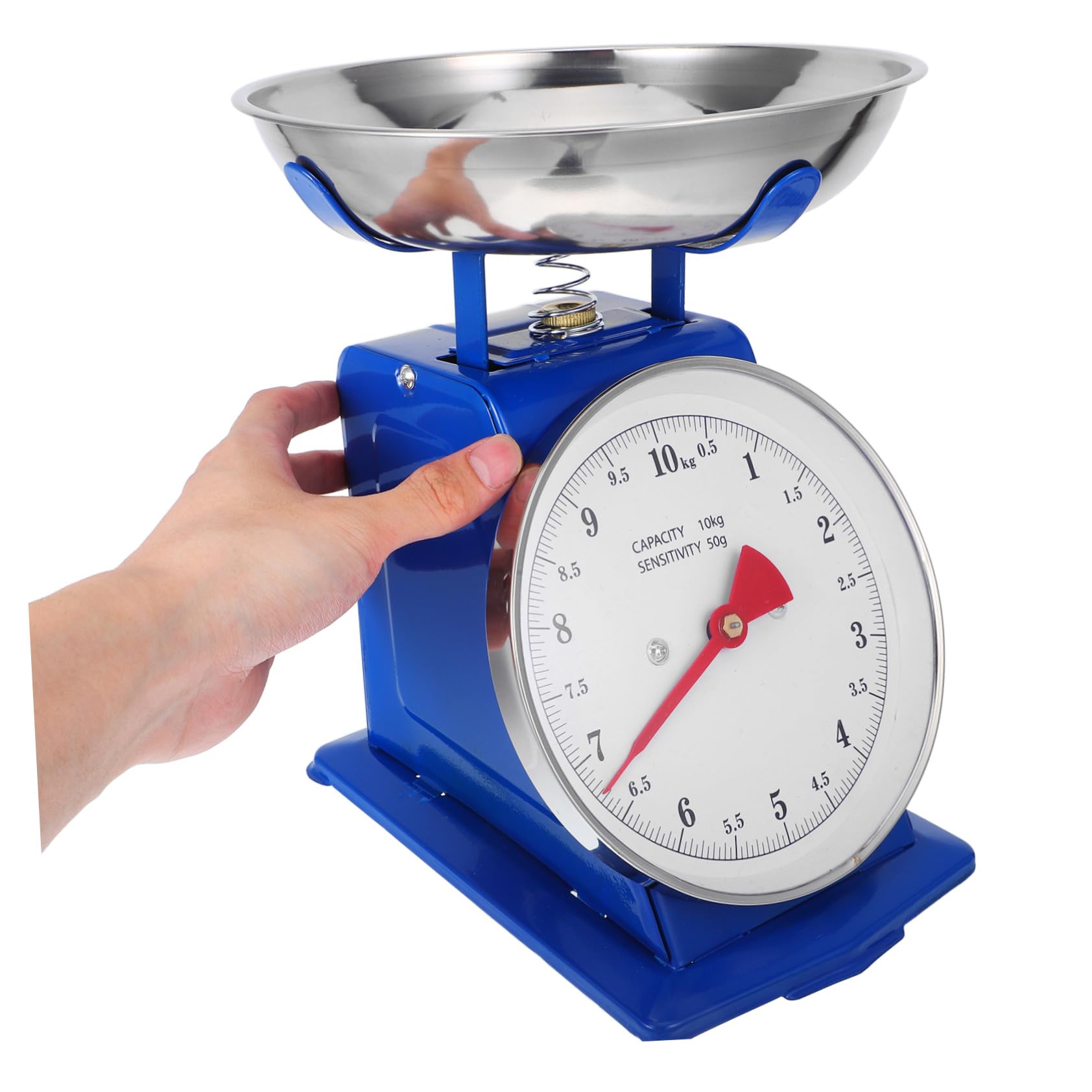 Báscula para Pesar Alimentos 10kg Recipiente Extraíble Estructura Metálica Esfera Irrompible sin Pilas para Ingredientes Secos Líquidos Carne Frutas Preparación de Comidas