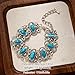 ChungLong0593 Bohemian Natural Turquoise Vintage Metal Bracelet Geometric Aesthetics Jewelry Women's Fashion Western Ethnic Style Accessories Gift - Light Blue