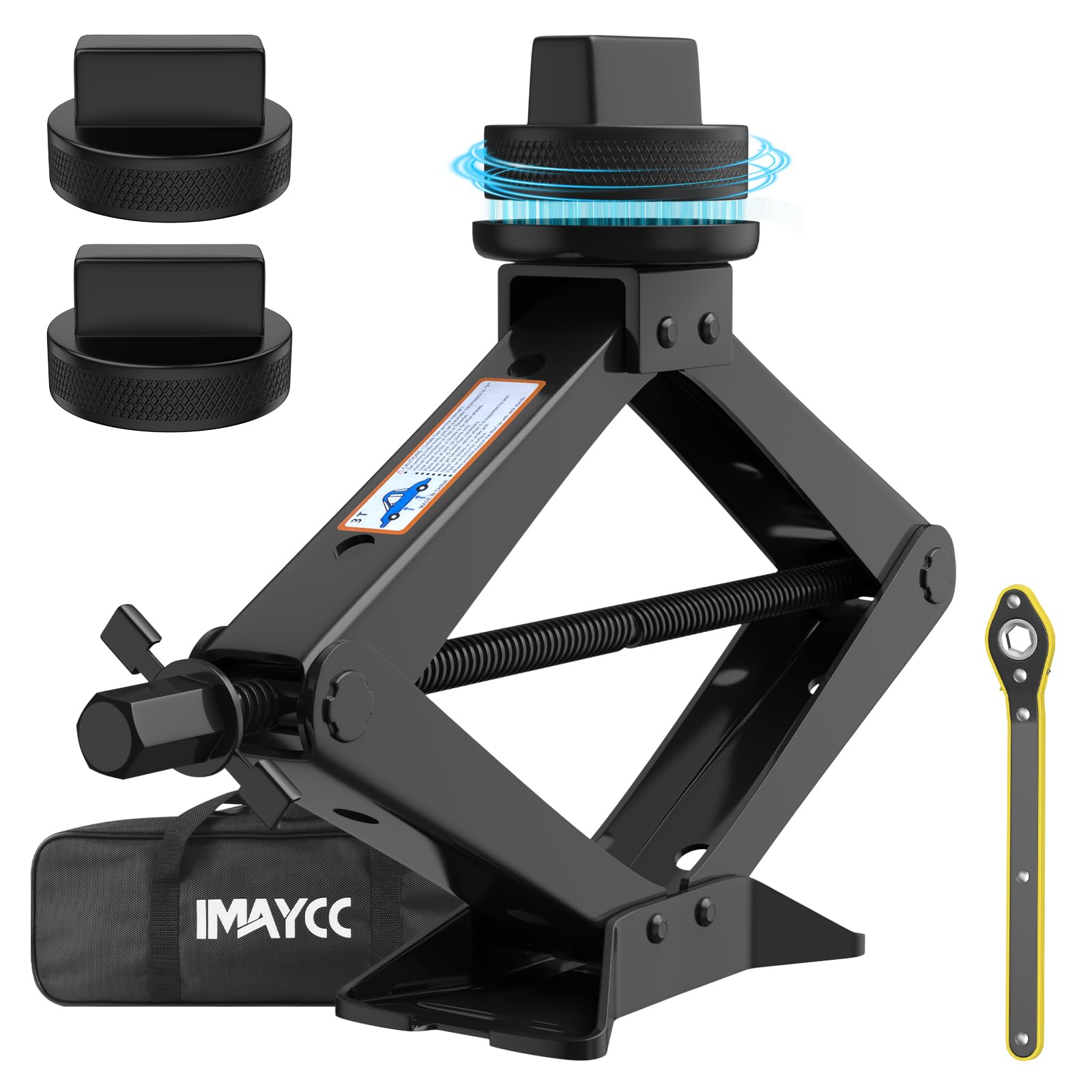IMAYCC 3T Cric Auto in Acciaio Robuste Per Mercedes-Benz Auto | 2 Tampone In Gomma,Cric a Forbice Anti-graffio,Kit Emergenza Auto Per Mercedes-Benz-SUV MPV Sostituzione degli Pneumatici