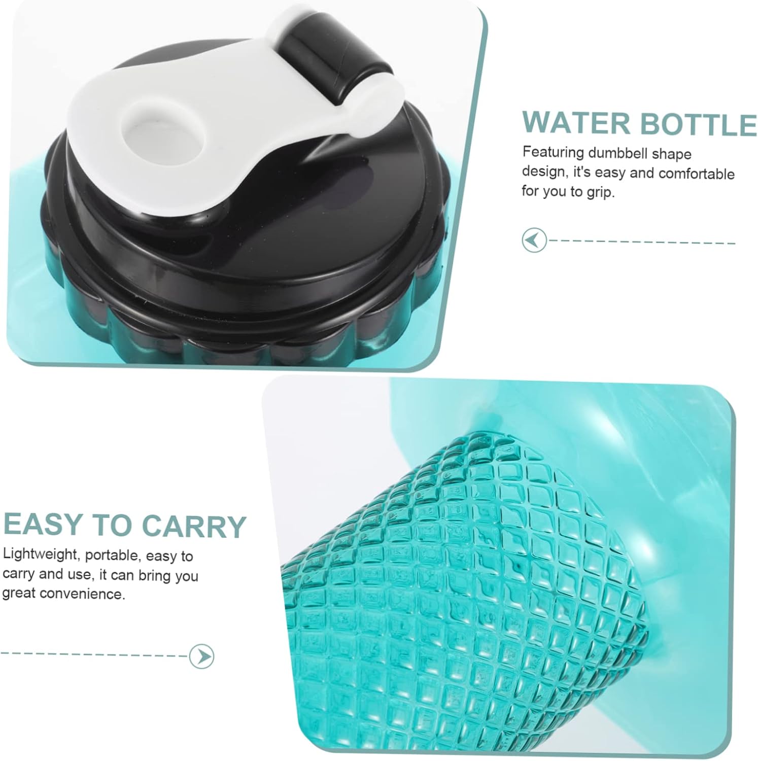 BESPORTBLE Dumbbell Shaped Water Bottle Novelty Fitness Kettle for Running Sports Outdoor Activities Capacity Sports Water Holder Unique Design for Hydration and Exercise image 4