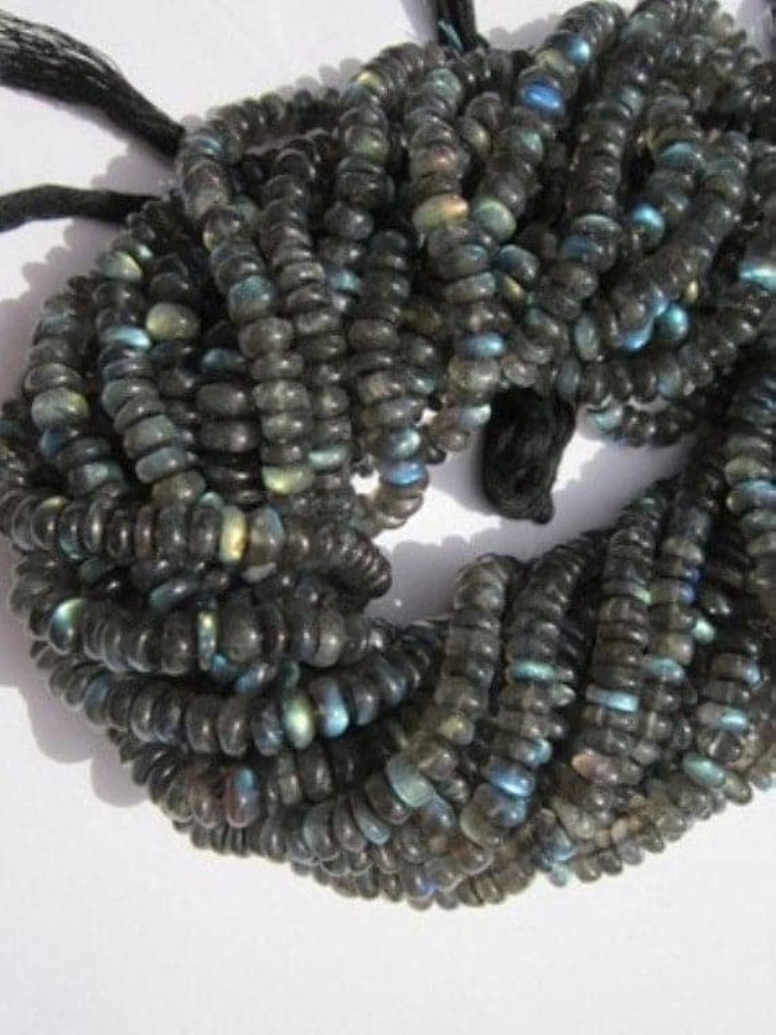 Perles de labradorite en rondelles 5-6mm de qualité gemme supérieure pour création joaillière