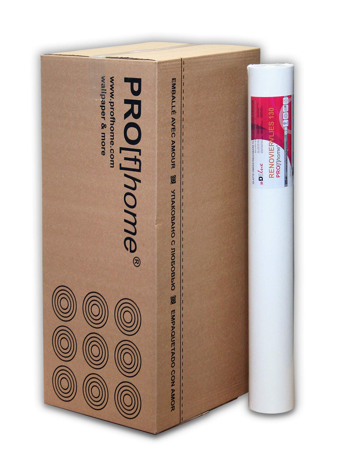 Fibre De Rénovation Intissé 130 G Profhome 399-130 Revêtement Lisse Sur Non-tissé à Peindre 1 Rouleau 18 75 M2