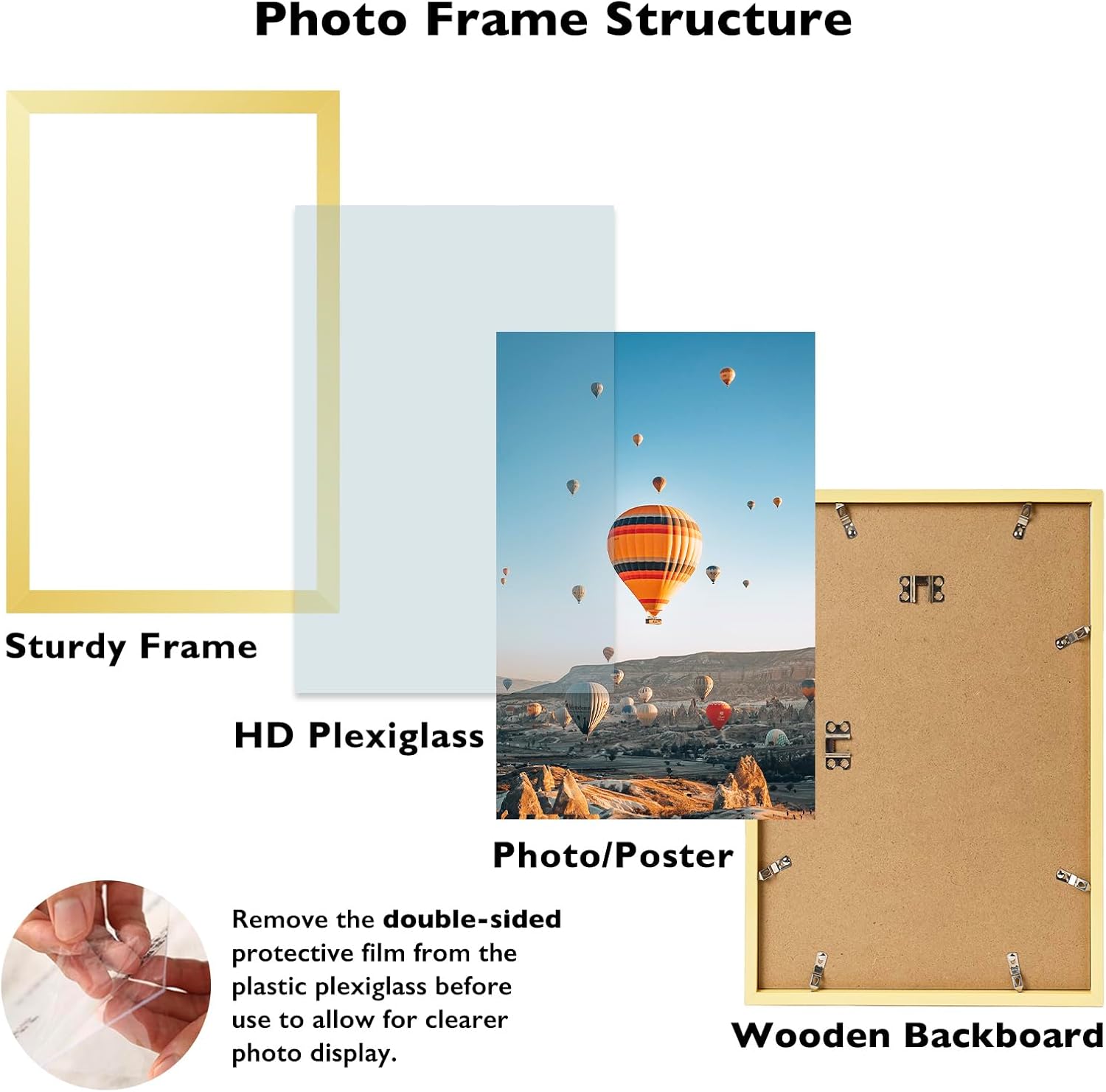 13x22 Picture Frame Gold for Poster Photo Picture, Horizontal and Vertical Formats for Wall Hanging, 13 x 22 Wall Gallery Poster Photo Frame for 13 by 22 Photos Posters, Gold Gold 13x22 inch