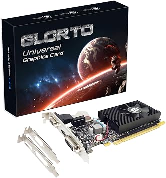 Glorto GeForce GT 730 2G GDDR5 Low Profile Graphics Card, PCI Express 2.0 x8, HDMI/DVI/VGA, Entry Level GPU for PC, SFF and HTPC, Compatible with Windows 11