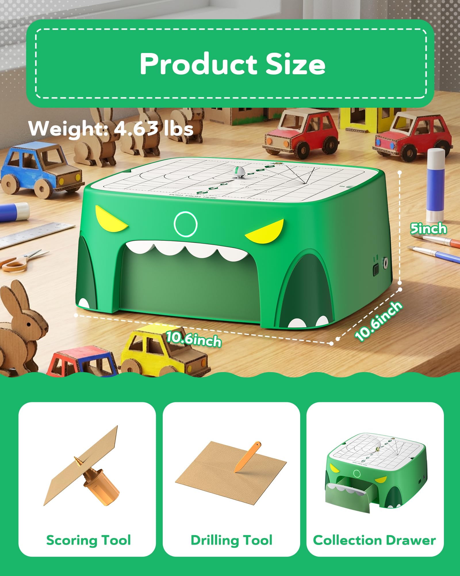 Taglierina elettrica per cartone per bambini, Set fai da te sicuro per lavoretti con cartone, Giocattolo STEM per ragazzi e ragazze dai 3 anni in su, tessuto, Progetti creativi e modelli 3D