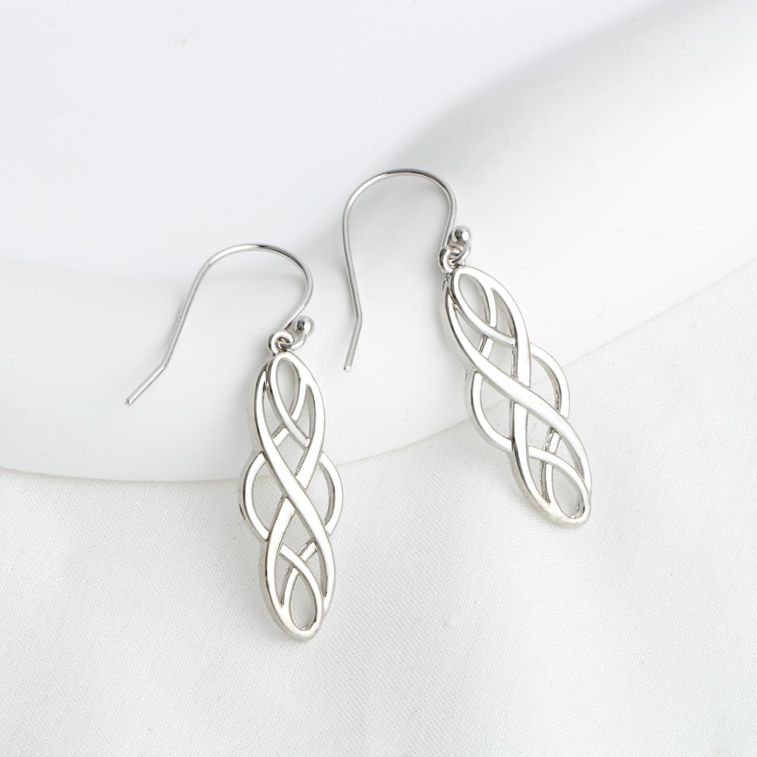925 Sterling Silver Celtic Knot Dangle Earrings Good Luck Irish Celtic Knot Vintage Dangling Earrings for Women - Image 3