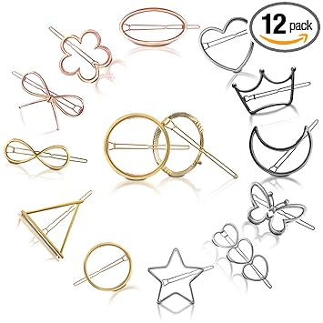 Sanas Cute Hair Pins 12Pcs Metal Hair Pin Korean Fashion Fancy Hair Pins Unique Hair Accessories Stylish Hair Accessories For Women Accessories For Teens Women Hair Accessories Hair Pins For Women 12Pcs