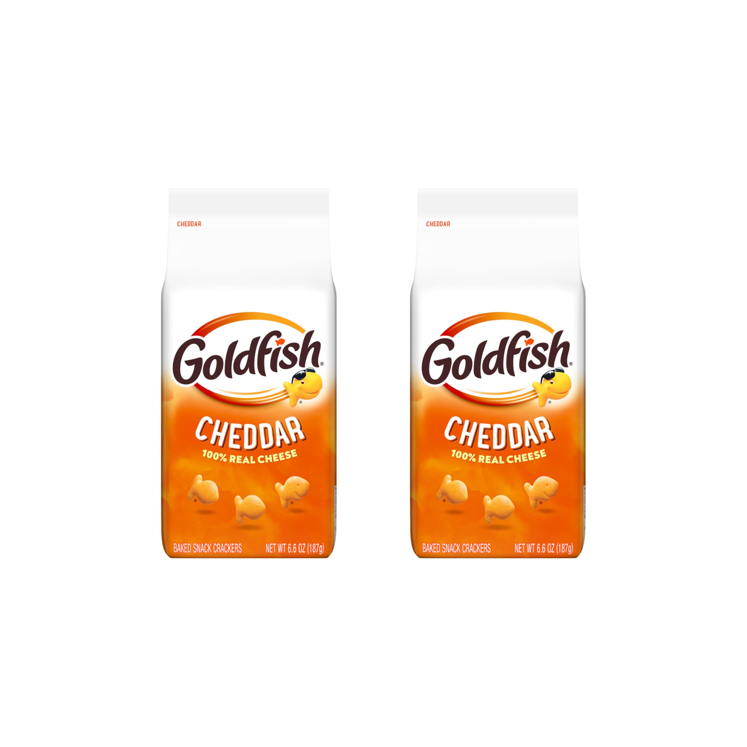 Goldfish Cheddar Cheese Crackers, Baked Snack Crackers, 6.6 oz Bag (Pack of 2)