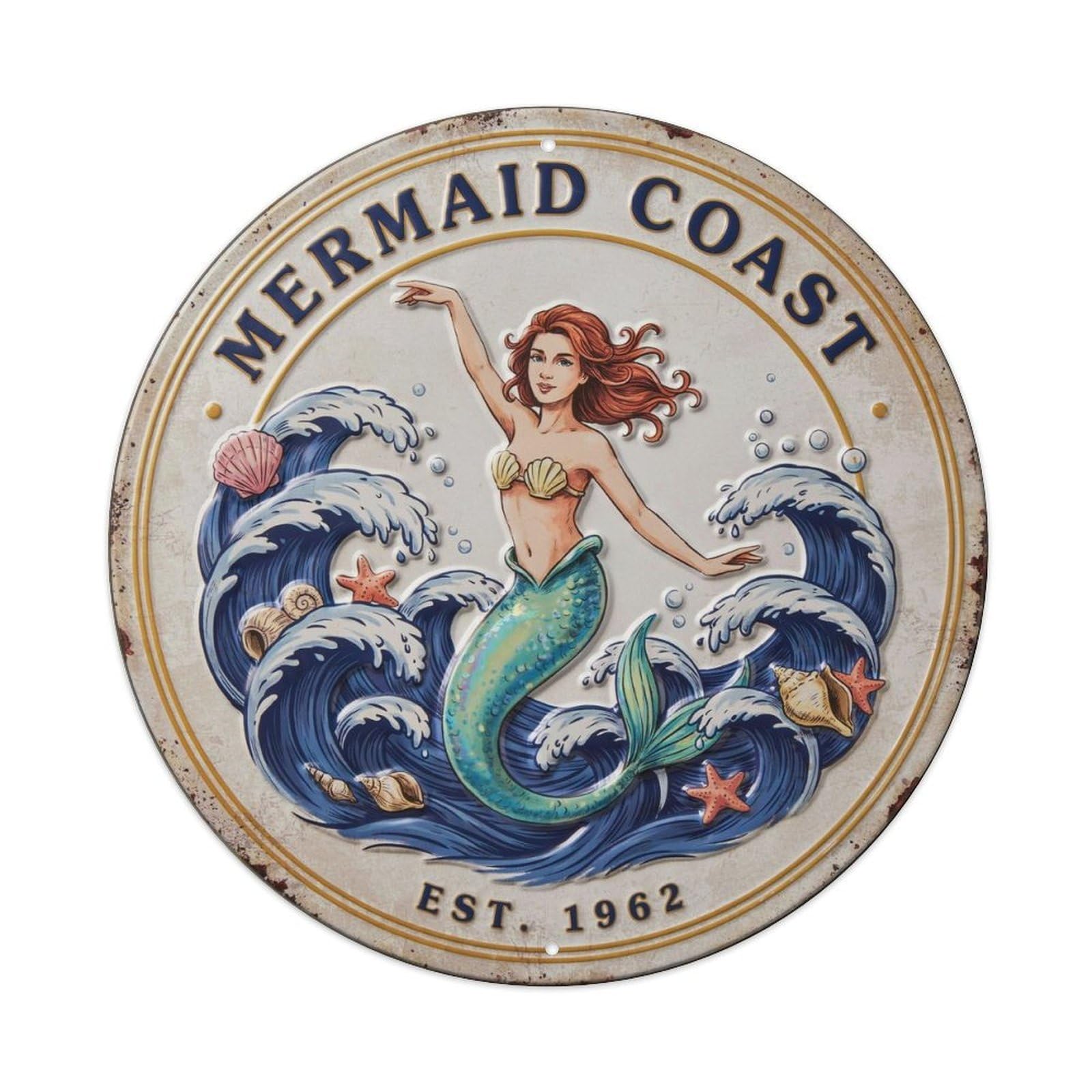 MERMAID Metal Tin Sign Plaque