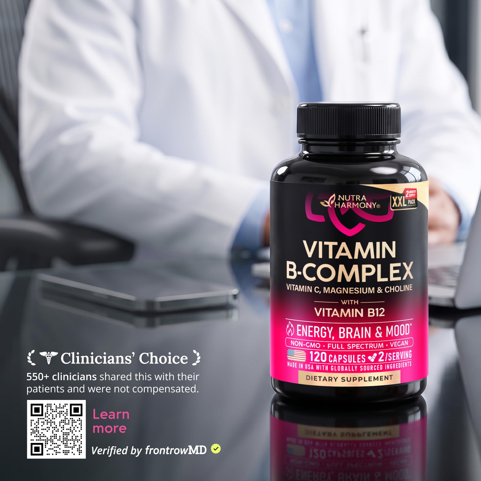 Vitamin B Complex for Women & Men - Methylated B-Complex & Vit B12, 120caps — Amazon image 5