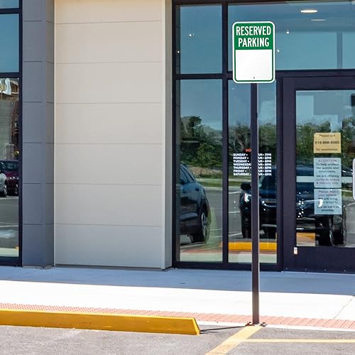 Miniatura 10 de SmartSign Letrero de estacionamiento reservado en blanco, paquete de 2 letreros de escritura, 18 x 12 pulgadas, compuesto de aluminio de 0.079 in de