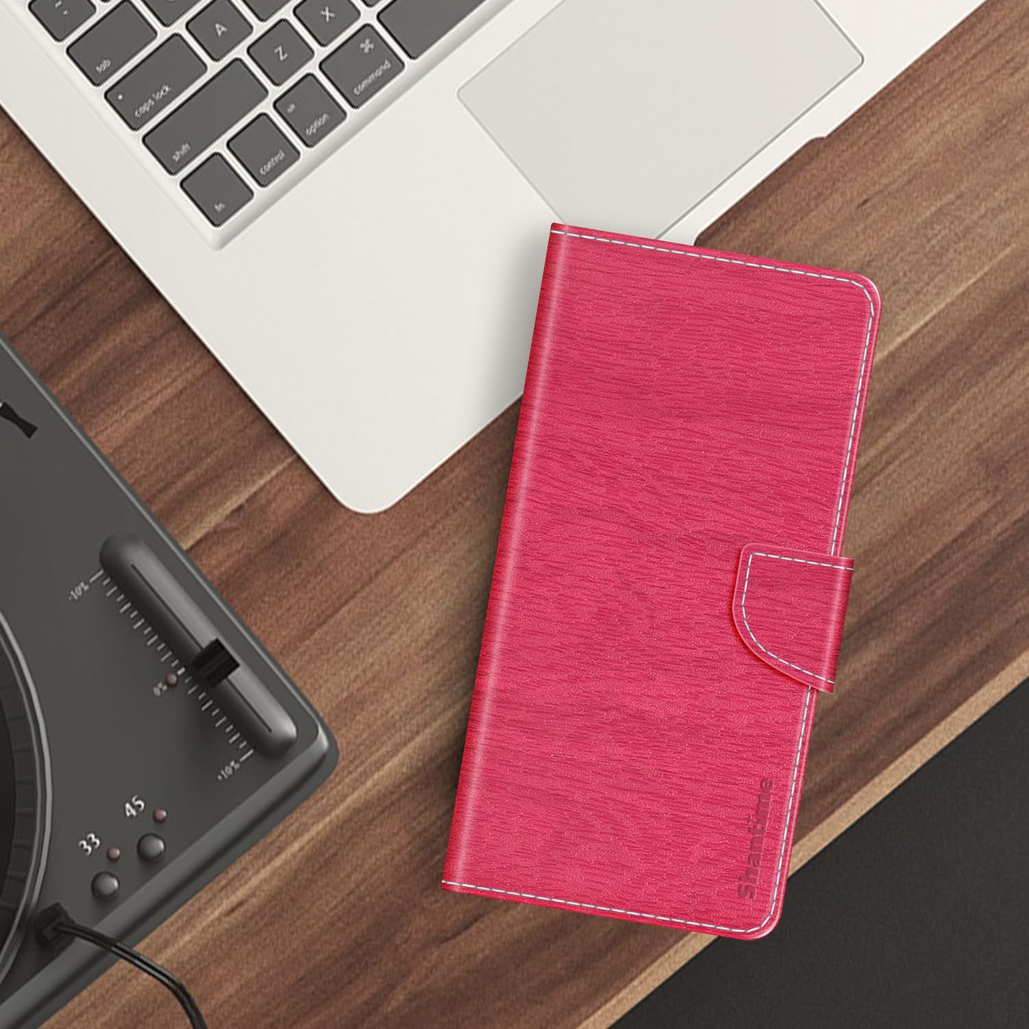 Custodia Portafoglio Per Google Pixel 3 – Pelle PU Righe Azzurro – Con Slot Carte E Supporto - 3