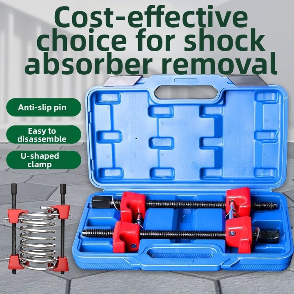 Attrezzi per compressore a molla ammortizzatore in acciaio legato per manutenzione automobilistica con design antiscivolo e serrature di sicurezza compatibili con driver da 12,5 mm, set da 2 pezzi