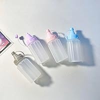 Vista 4 de 8 mini botellas exprimibles de condimentos de 1 onza botella de salsa de salsa de plástico botella de salsa de miel mostaza ensalada salsa Bento Box