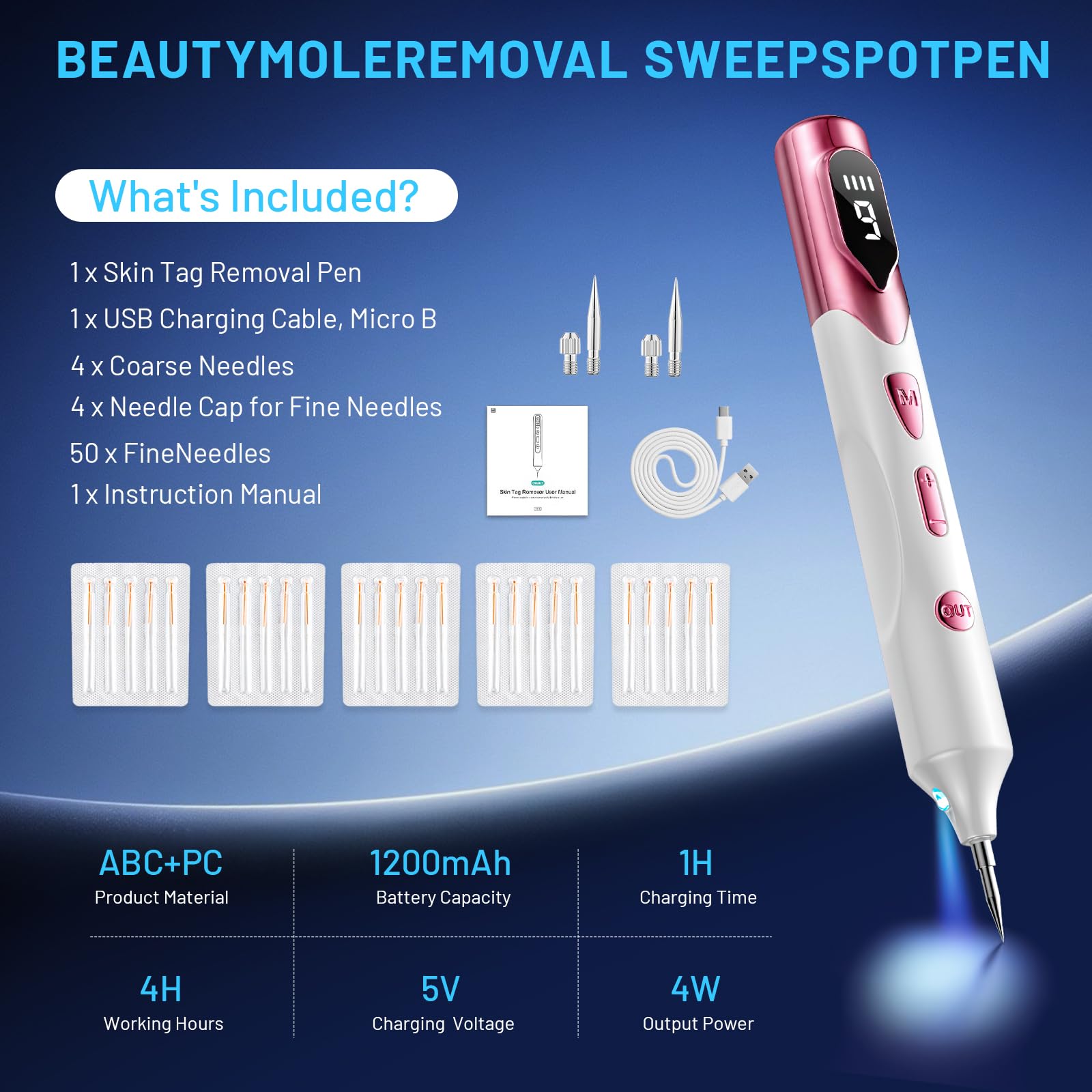 KSWEGKC Skin Tag Remover Device,Skin Tag Removal with Precision Spot Treatment,Portable Tool for Small Blemishes,Easy At-Home Skin Care Use - Pink — view 8