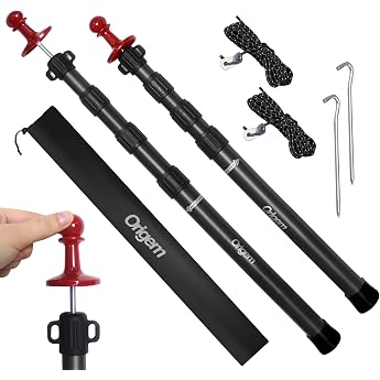 Origem Set of 2 Telescopic Tent Poles 90-280 cm Awning and Tarp Poles