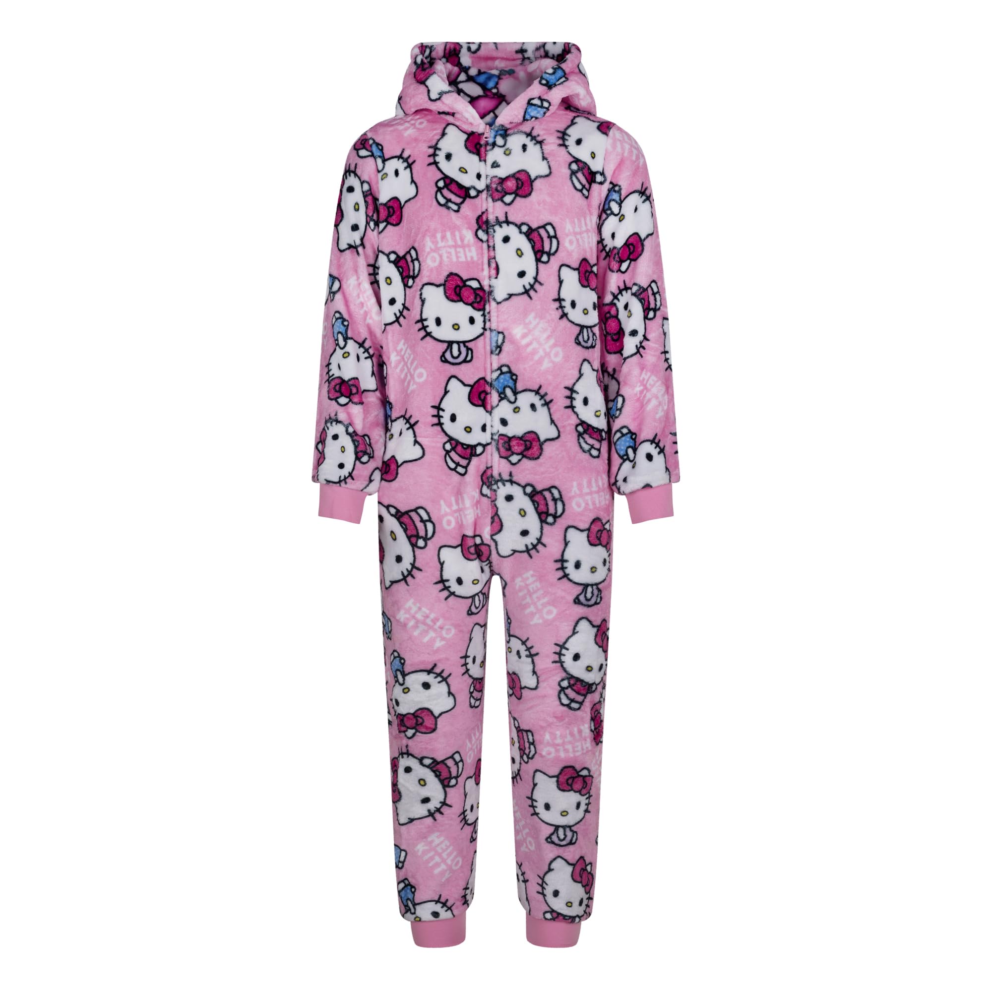 Hello Kitty Soft & Fluffy Onesie with Hood for Girls, Hello Kitty, 13-14 Years: 164cm, Pink