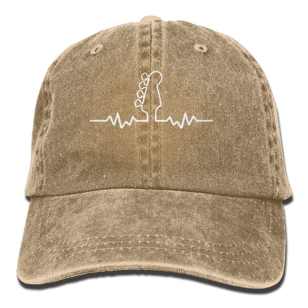 Atourdealss Unisex Natural Baseball Cap Bass Guitar Heartbeat 1 Mencasquettes Adjustable Baseball Cap