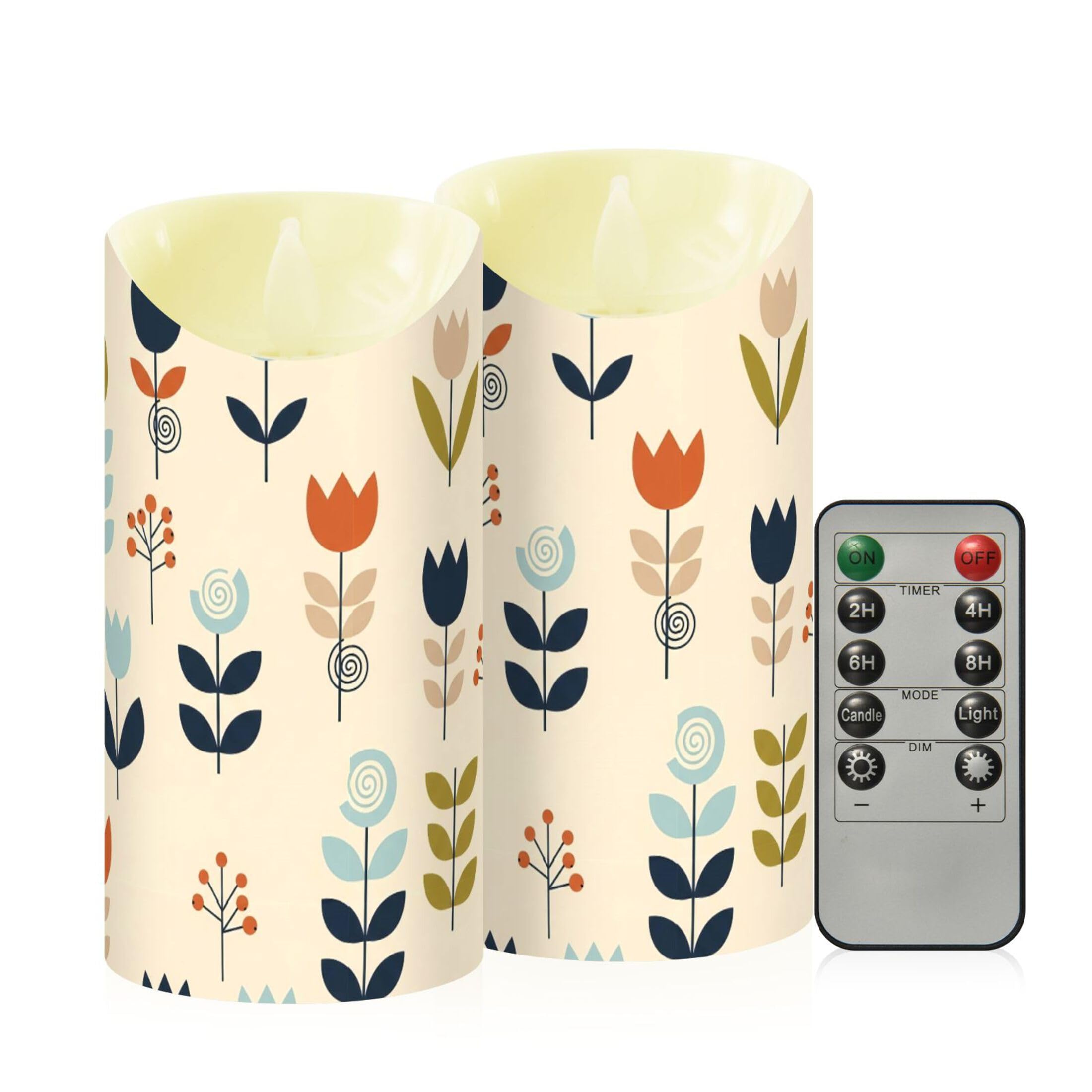 Velas votivas LED programables con mando a distancia y efecto parpadeo real pack de 2 8