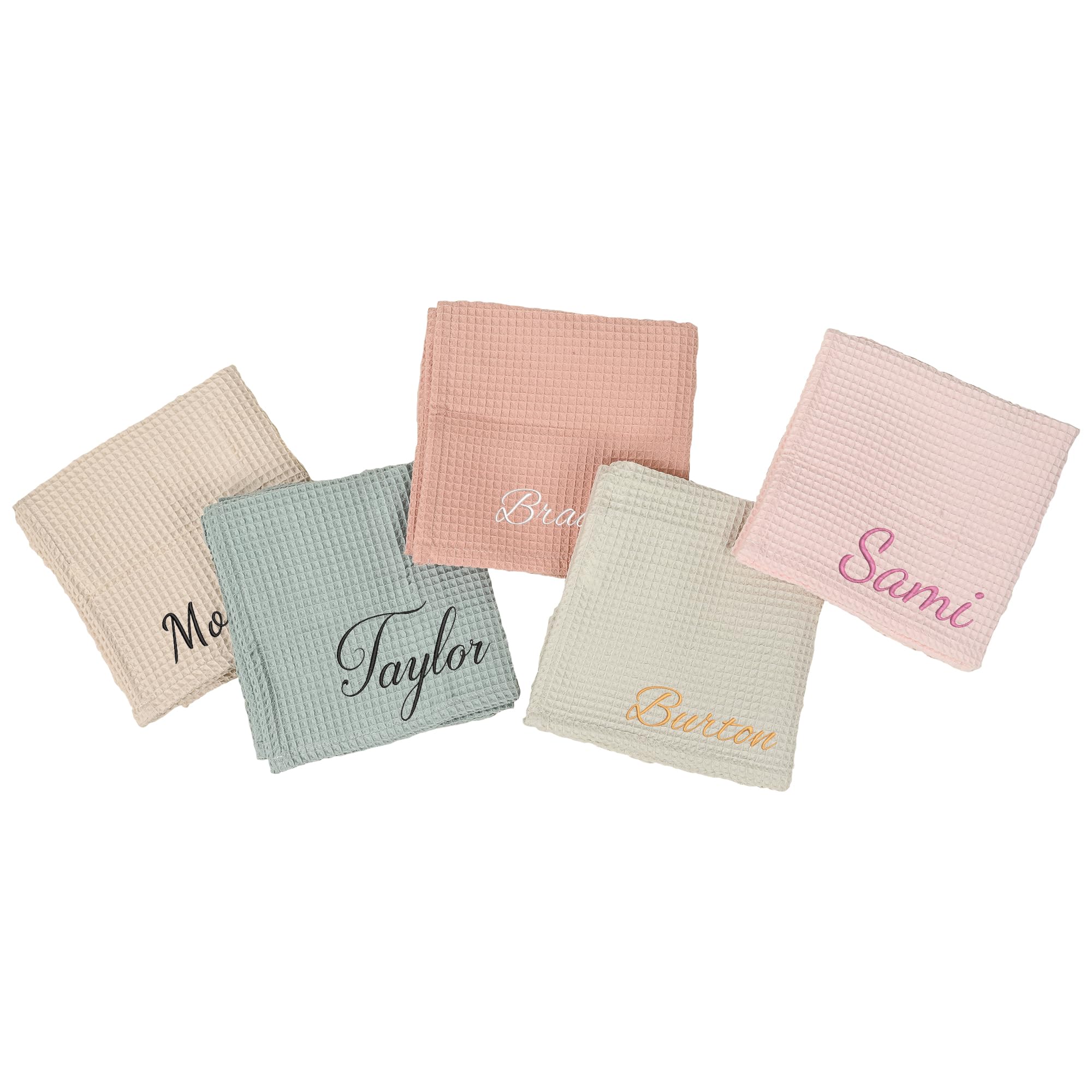 BJZLWJ Personalized Baby Blanket, Custom Embroidered Blanket with Name, Cotton Baby Bath Towel, 40 * 30inch, Handmade Nursery Blankets, Newborn Baby Gifts for Boy/Girl, Birthday