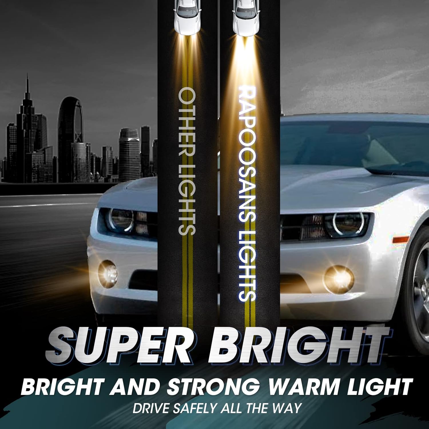 Driving Fog Lights Lamps Assembly for 2010-2013 Chevy Camaro Fog Light Replacement with H16 12V 19W Bulbs & Switch and Wiring Kit