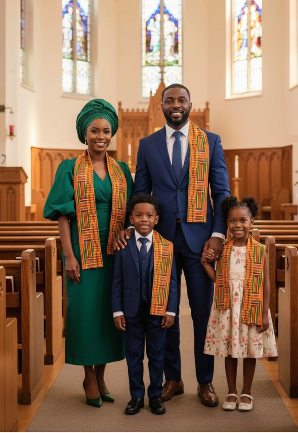 Dupsie's Kente African Print Stole – Made in Africa Black History Month Sash for Church, Choir, School & Cultural Events - Image 7