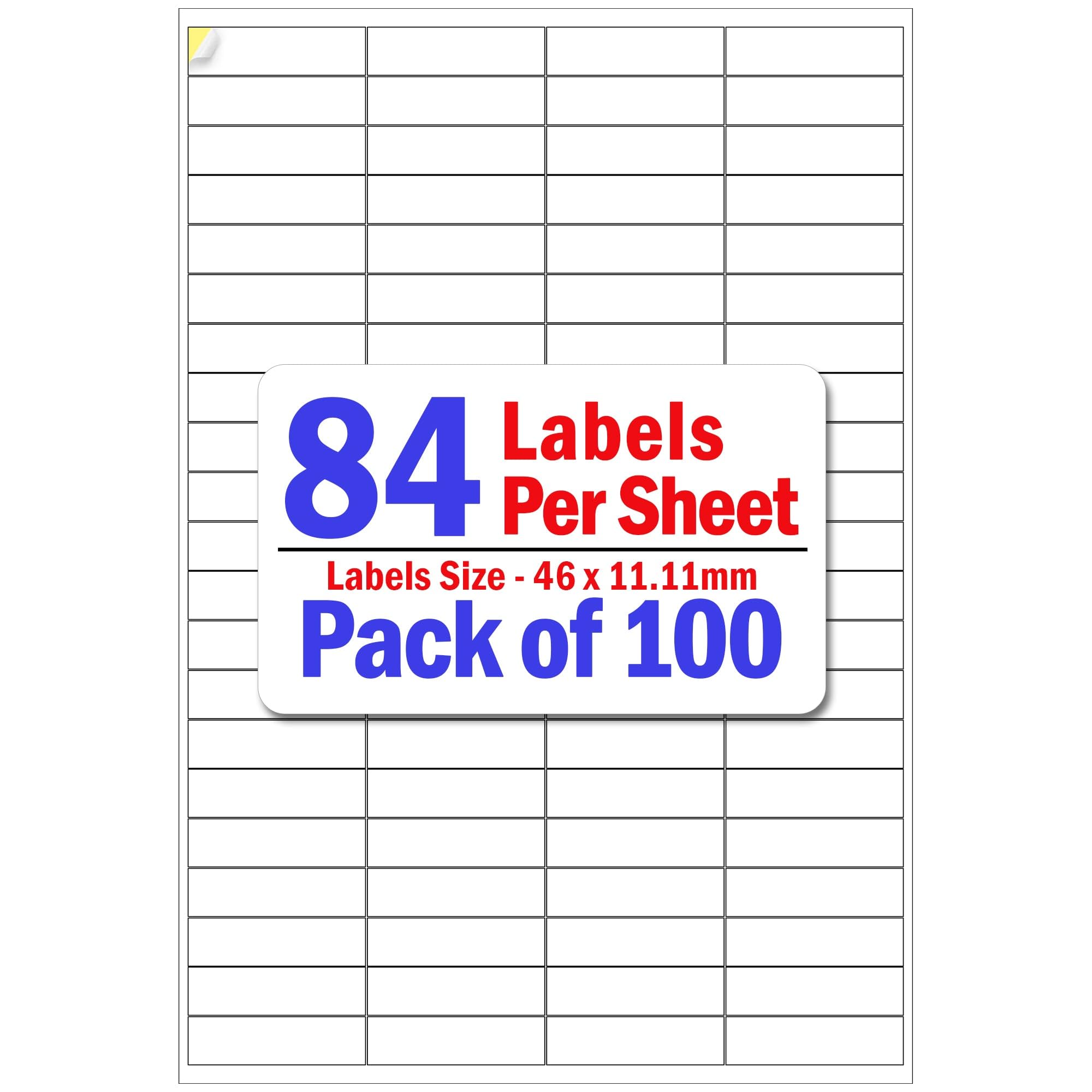 YUNJU 84 Address Labels Per A4 Sheet, 100 Sheets 8400 Addresss Label, Self Adhesive Mailing Printer Shipping Label for Inkjet and Laser Printers, Printable Sticky Sheet Sticker