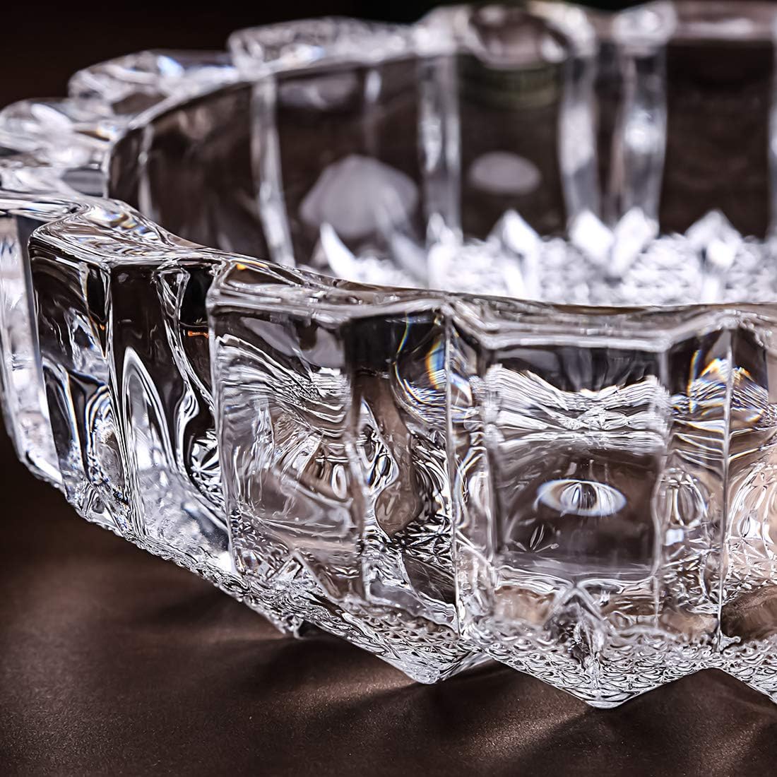 UMEIED Heavy Glass Ashtray, 2 Pack, 7.0"+4.6", for Home Decor and Father's Day Gift, Round Glass Ashtray Set
