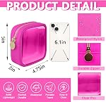 UIXIZQ Effacer Mini Sac de maquillage, petit sac de voyage cosmétique en nylon et en PVC TSA Sac de toilette approuvé avec fermeture à glissière, Préppy Transparent Coin Purse pour femmes Hommes Filles(Mini-Hot Rose)