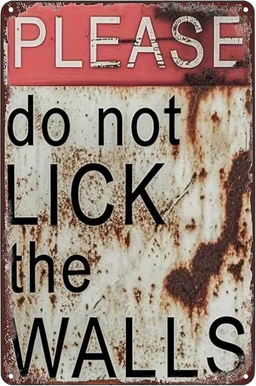 ZDVHOMCB Do Not Lick The Walls Sarcastic Metal Sign Vintage Man Cave Bar Decor 8 X 12 in