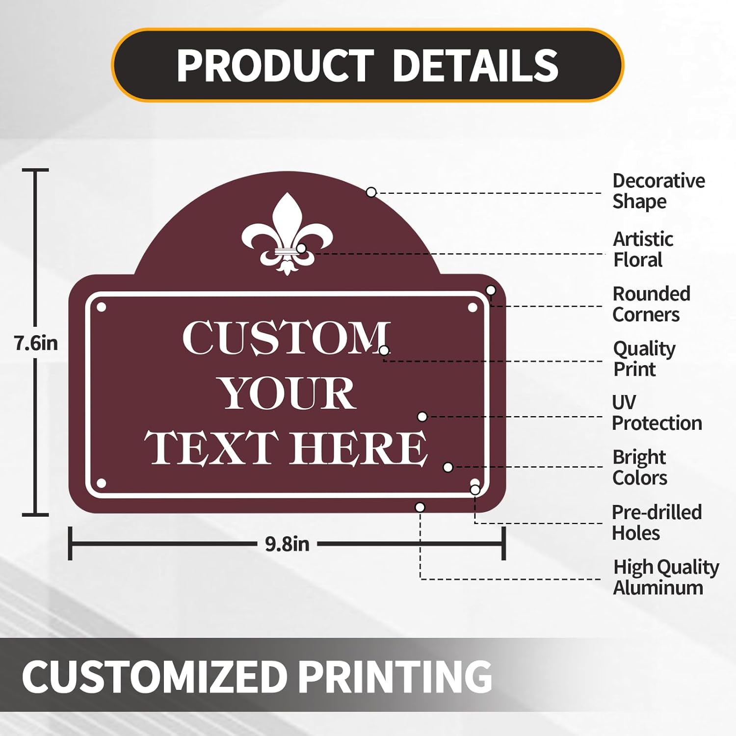 Personalized Metal Sign - 15'' x 12'' Custom Signs for Outside,Custom Sign Outdoor Metal,Address Plate for Indoor/Outdoor Use,House Door,Wall,Office,Store,Yard 11 Colors