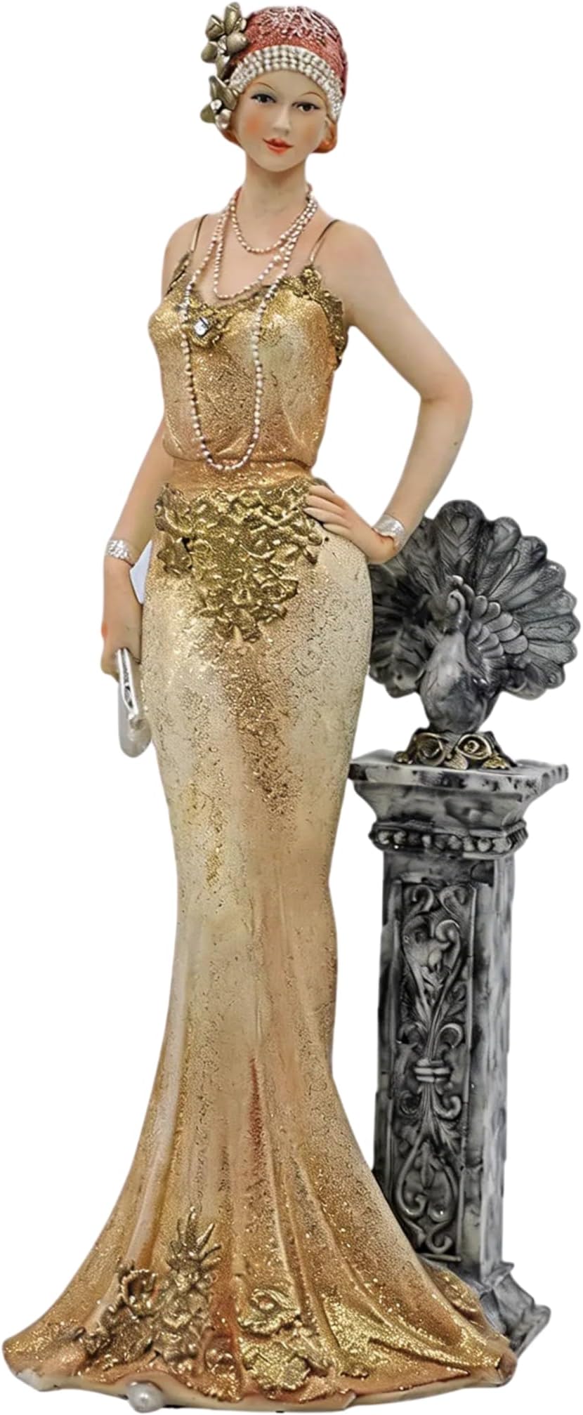 Glamour Elegance Victorian Style Lady Collection Luxury Standing Lady Resin Art Figurine,13-inch Height