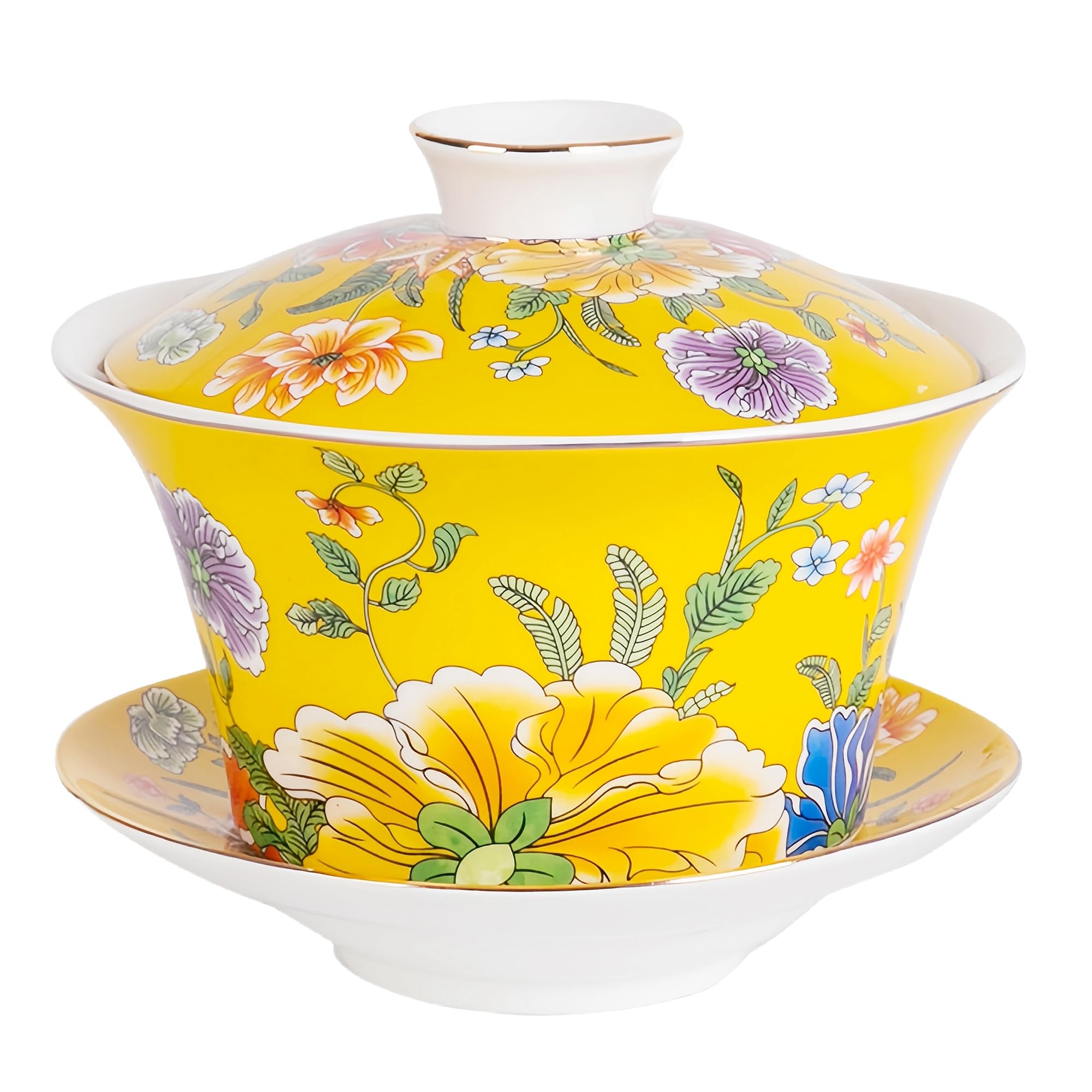 Goße Chinesische Porzellan Gaiwan Teetasse 400ML, Gelbe