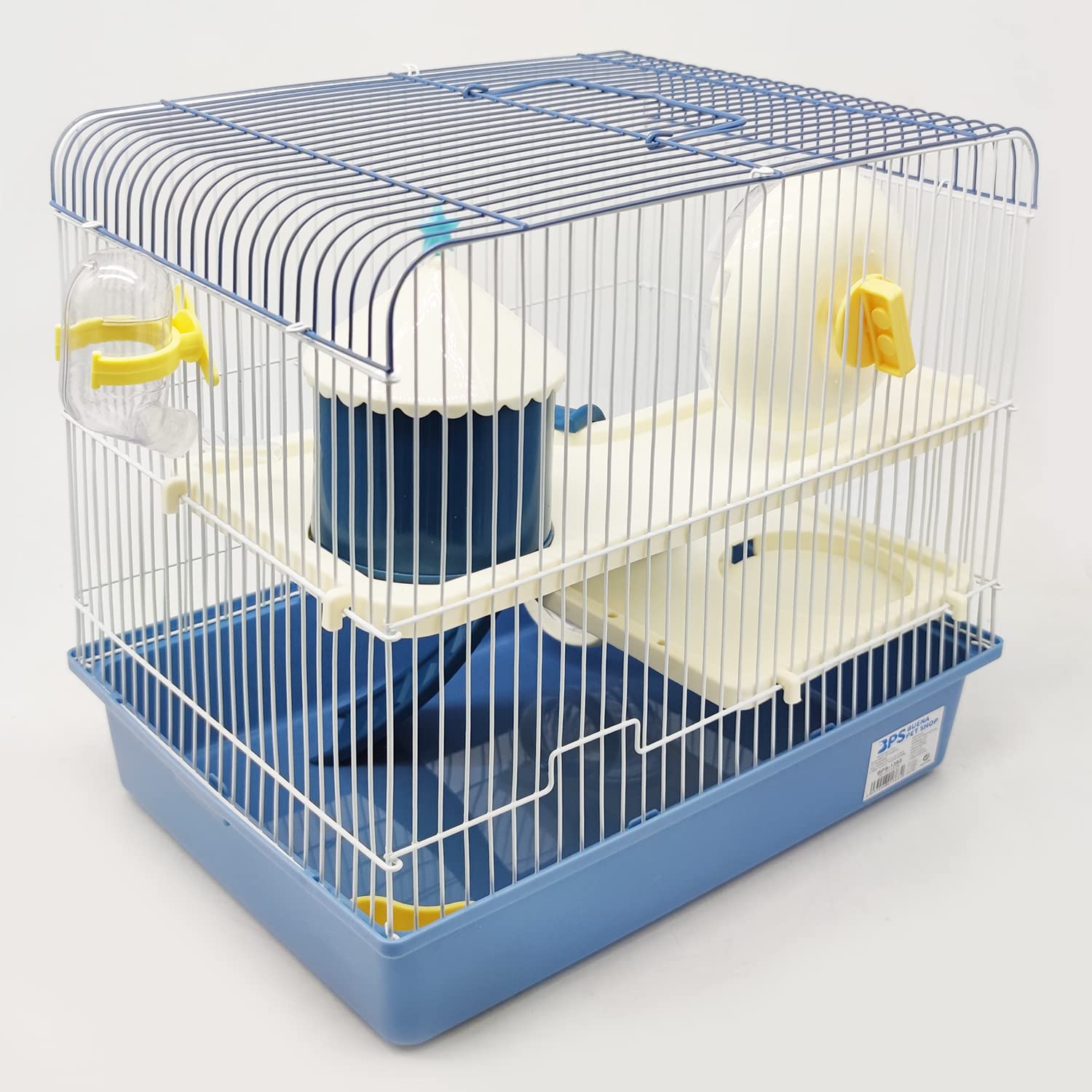 BPS Hamster Cage Mini House Chalet for Hamster with Feeder Drinker Wheel Tunnel Random Color BPS-1383, 34 cm L x 25 cm W x 33 cm H - Image 3