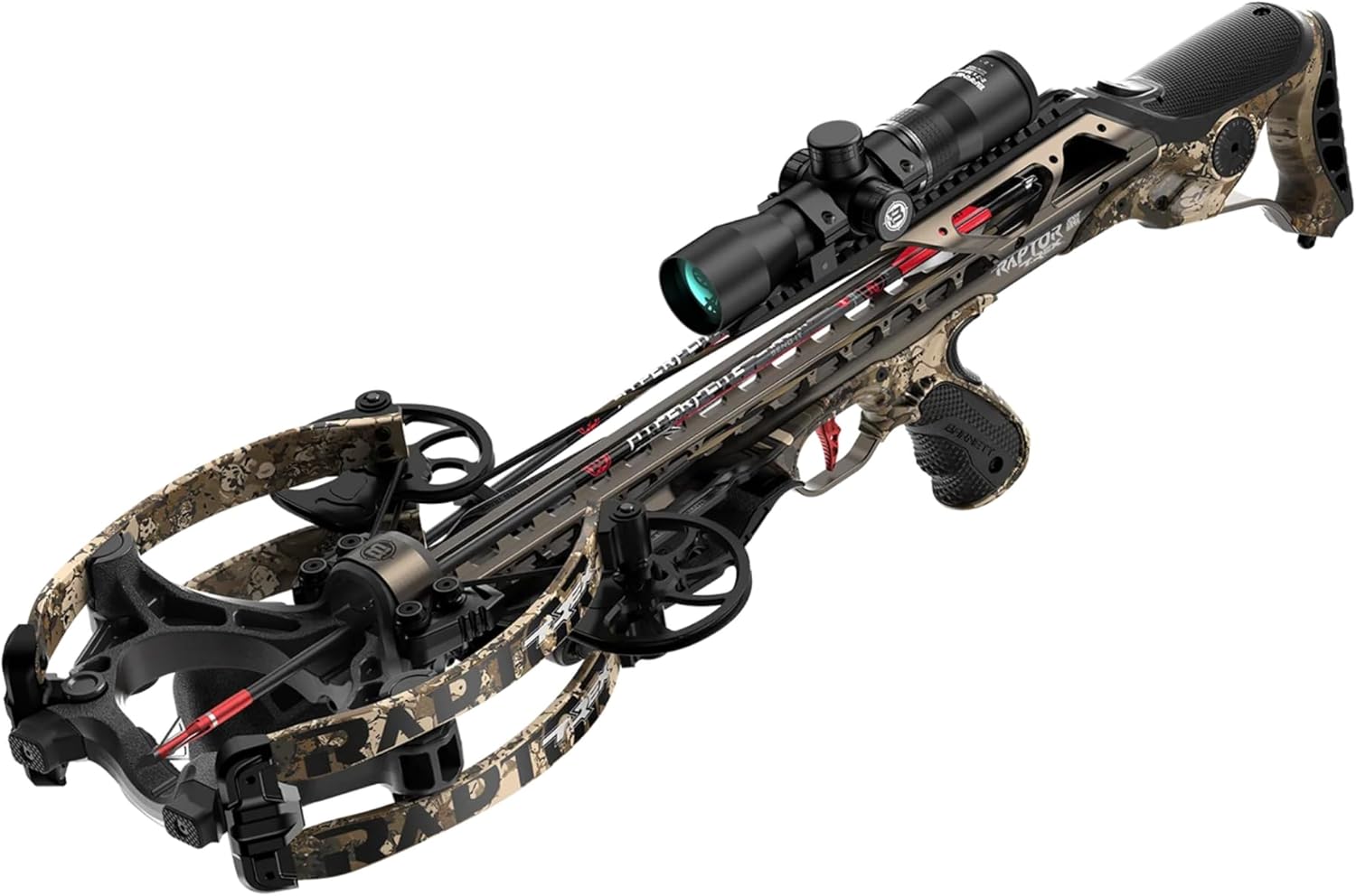 Barnett Hyper Raptor T-REX Crossbow: 440 FPS Hunting Power, De-Cocking System, TriggerTech Scope & Arrows