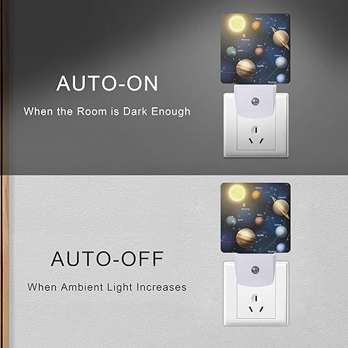 Miniatura 5 de Planeta Sistema Solar Universo Galaxia Espacio Luz Nocturna Enchufable LED Luces Nocturnas Sensor Automático Lámpara de noche Lámpara de atardecer a