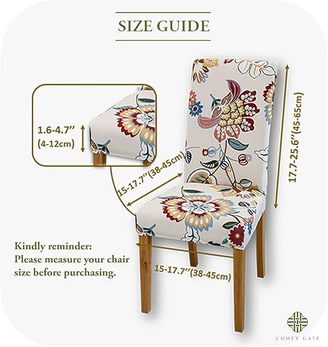 Miniatura 6 de Comfy Gate Paquete de 4, 6, 8 fundas para sillas de comedor, diseño de muñeco de nieve y copos de nieve para silla de comedor, fundas ajustadas para