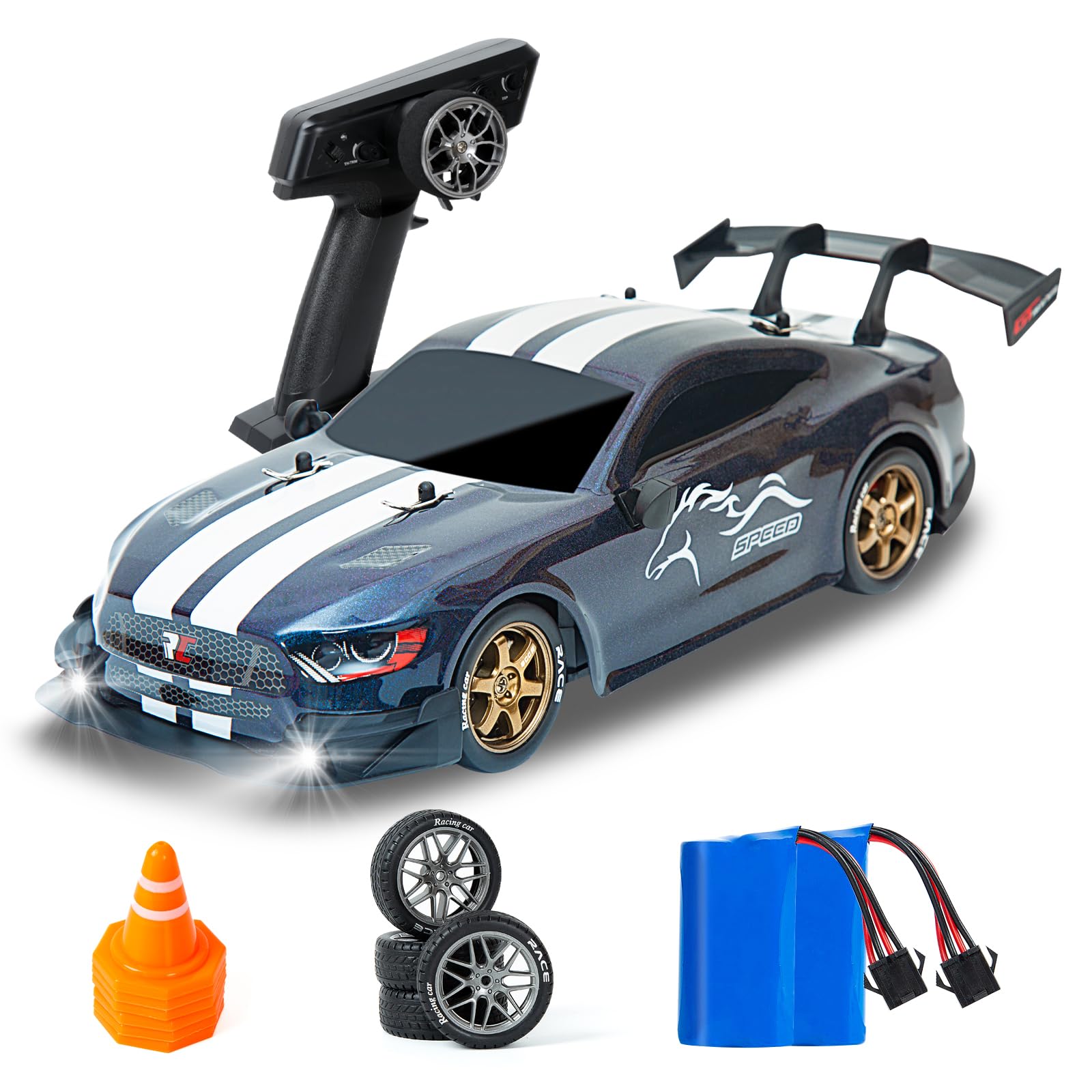 BORSTOYPRO RC Drift Car, 1:14 Remote Control Drift Cars with Proportional Steering and Throttle 4WD GT Drift RC Cars with Gyros Drifting Car Toy for Adults Boys Kids