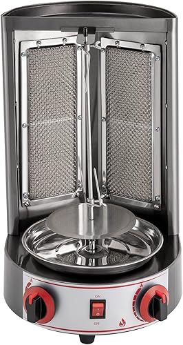 Miniatura 2 de Shawarma Grill Doner Kebab Machine con 2 quemadores para cocina de restaurantes comerciales en el hogar, asador vertical Kebab, asador de pollo turco