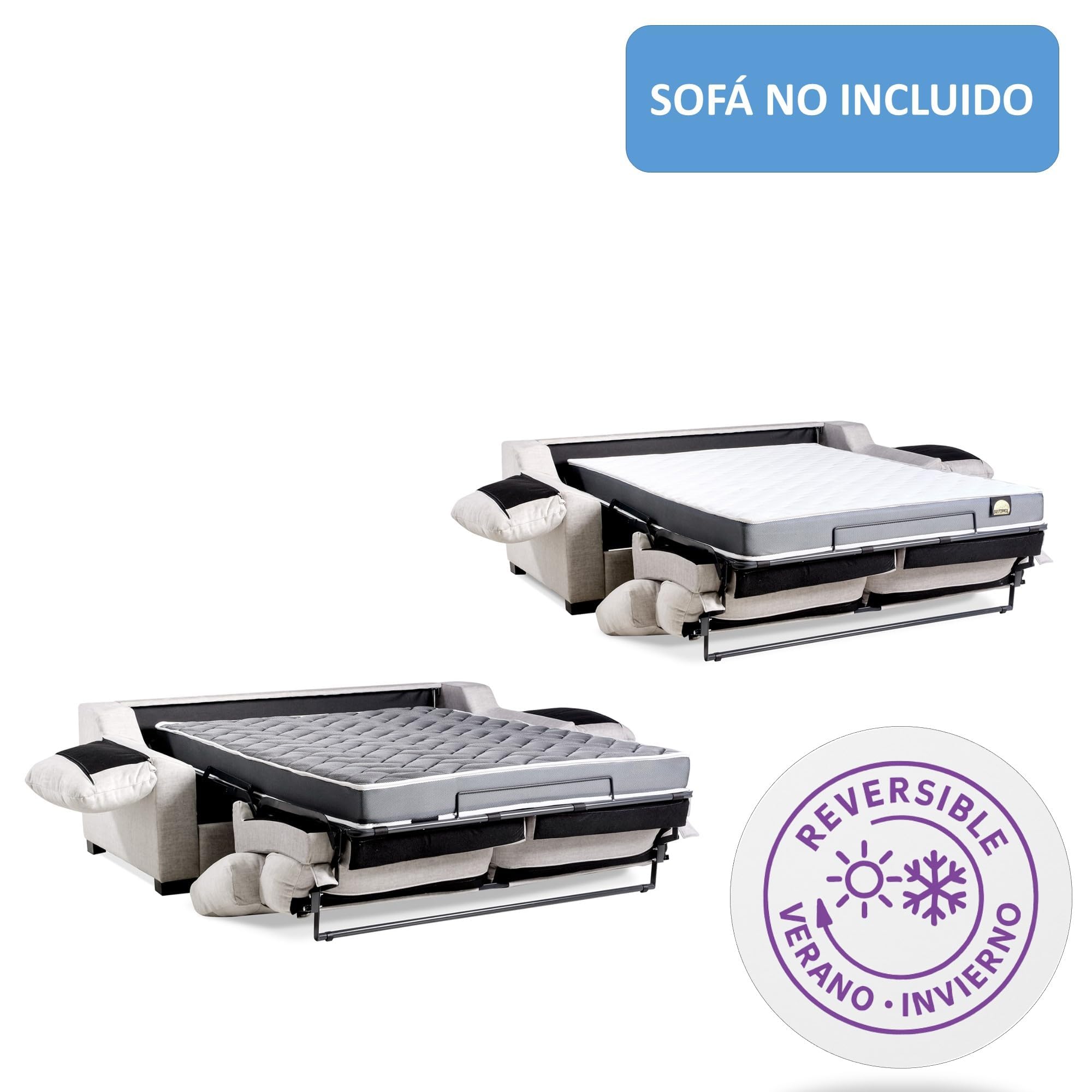 MATTREX | Colchón Sofá Cama 135x180 Sistema Italiano Espuma Alta Densidad y firmeza Media Alta - Colchón Sofa Cama con 12 cm Grosor, Made in Spain Certificado (Sofá NO Incluido)