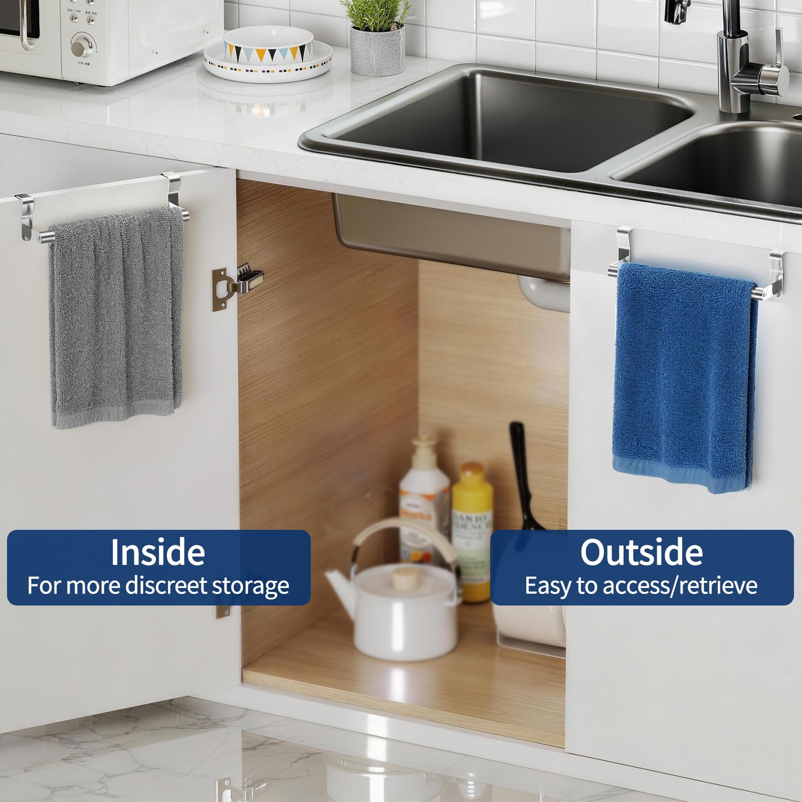 Over Cabinet Towel Holder - Kitchen Towel Rack -6 Over Cabinet Towel Holder - Kitchen Towel Rack -6