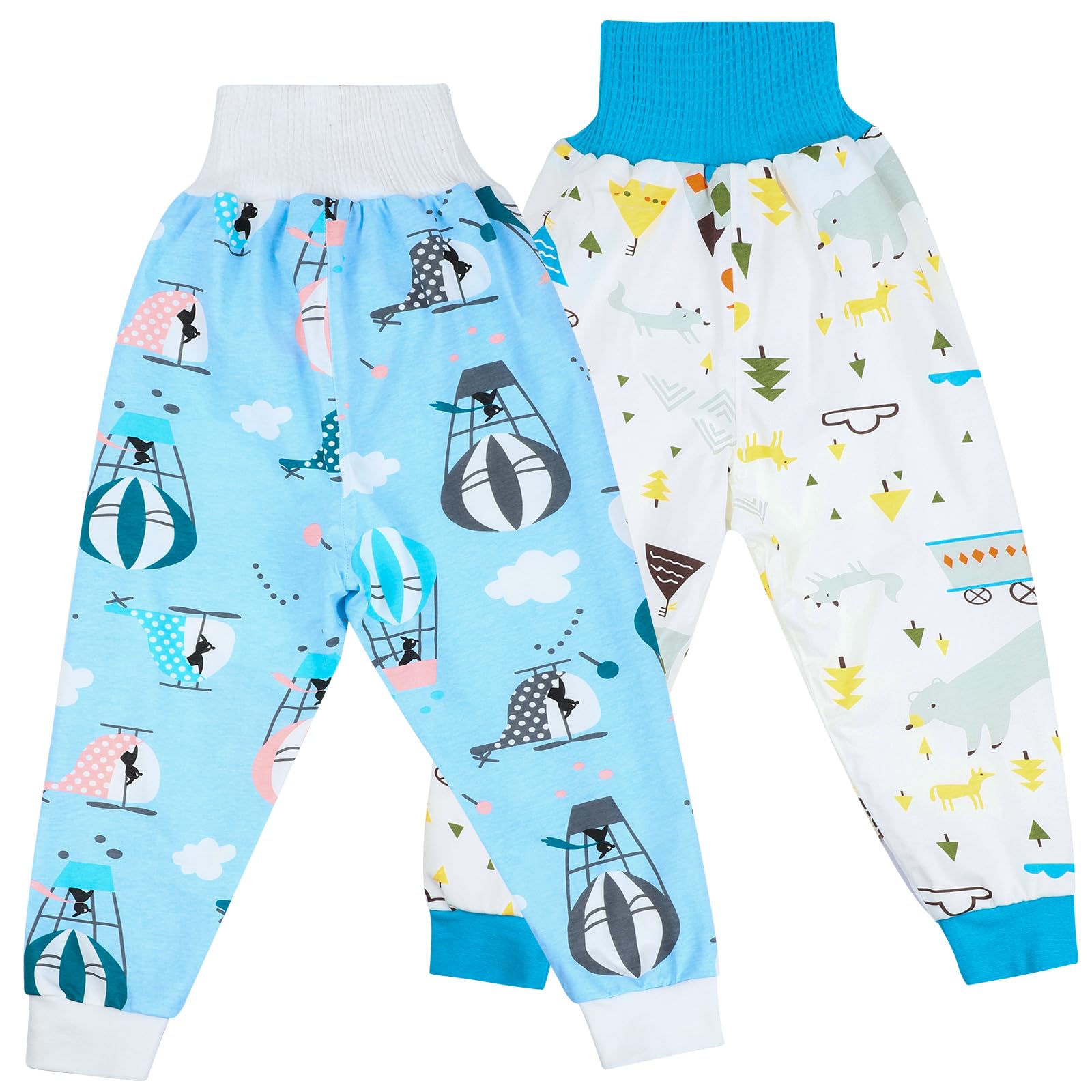 FLYISH DIRECT Pantalons Apprentissage Propreté Enfant Absorbant, Jupes de couches Réutilisable, Culotte Apprentissage enfant Lavable, 2 Pcs, 2-3 ans, S