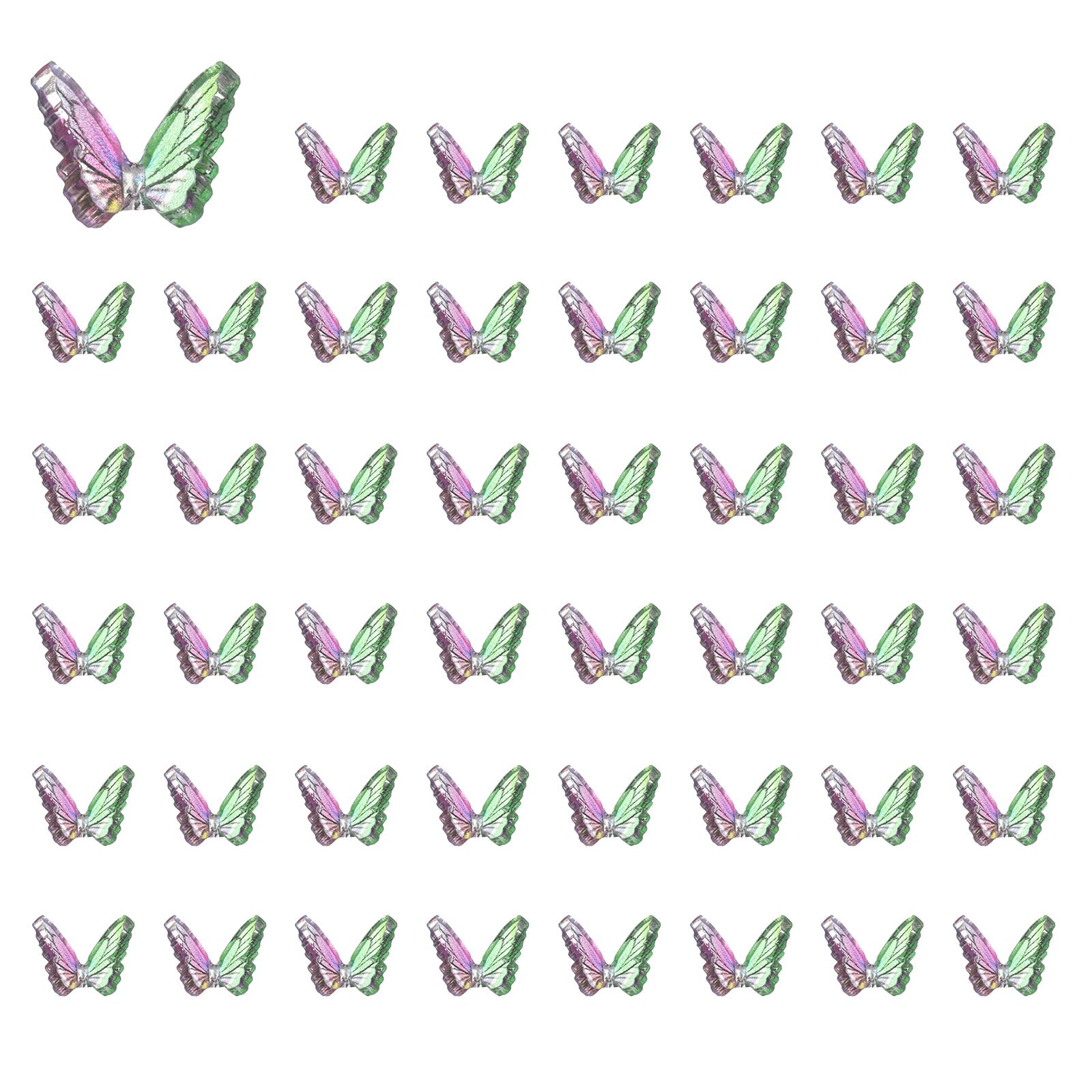 CoCud Mini Resin Butterflies, 8mm Length, Resin Miniature Dollhouse Accessories Teal