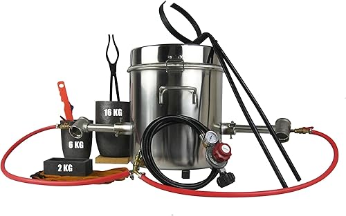 LSMIITTH Kit de horno de fusión de metal de gas de 35.3 lbs35 libras, 2642 F 2,642.0 F forja de propano doble (cada uno 100,000 BTU) Fundición para