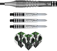Vista 7 de Winmau Sniper 90% tungsteno dardos con prisma vuelos y ejes (tallos) acero y puntas suaves