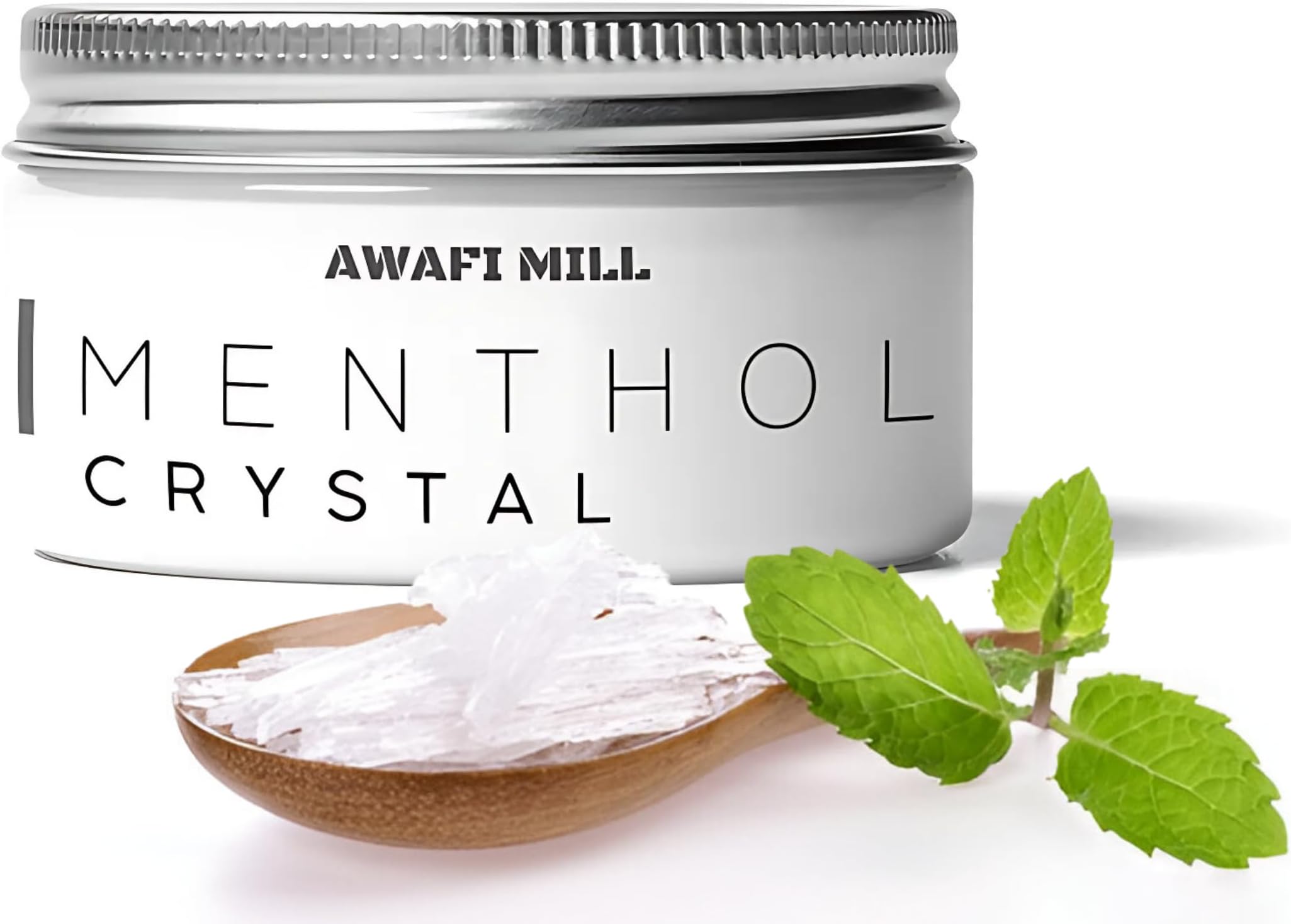 Awafi Mill Natural Menthol Crystals| 100 % Pure Natural | Aromatic Mint Extract (Bottle of 28 gram / 1 Oz)