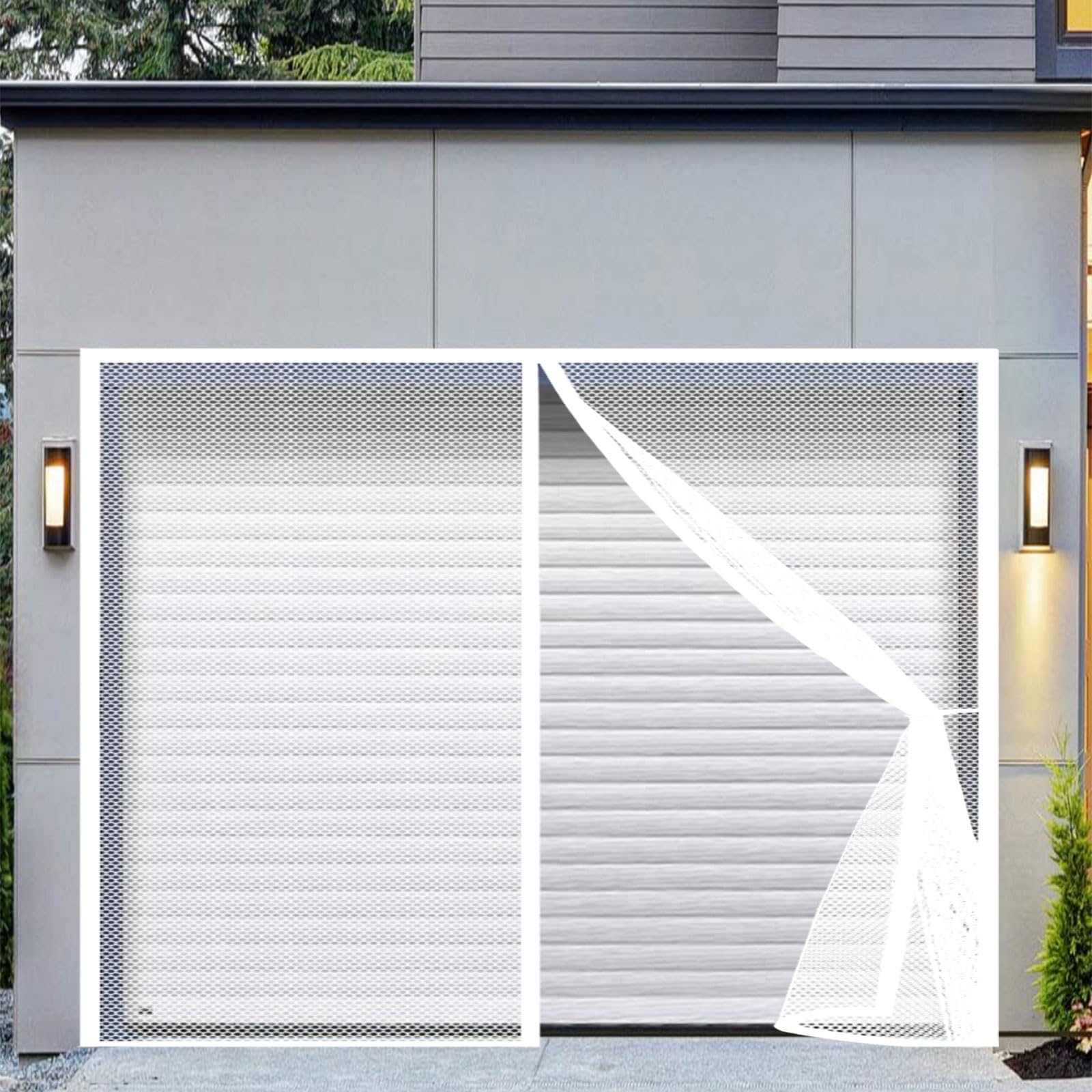 Guojun White Fly Screens For Doors 86 X 250 Cm Keep Insects Out Self-Sealing Powerful Magnets Flyscreen French Doors Easy To Install Without Drilling For Patio Bedroom Sliding Kitchen,